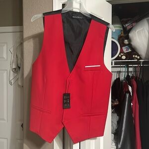 Barry Wang vest for men black and red